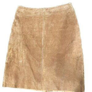 Express Womens Brown Leather Midi Skirt Size 3/4 Western Rodeo Country Cottage